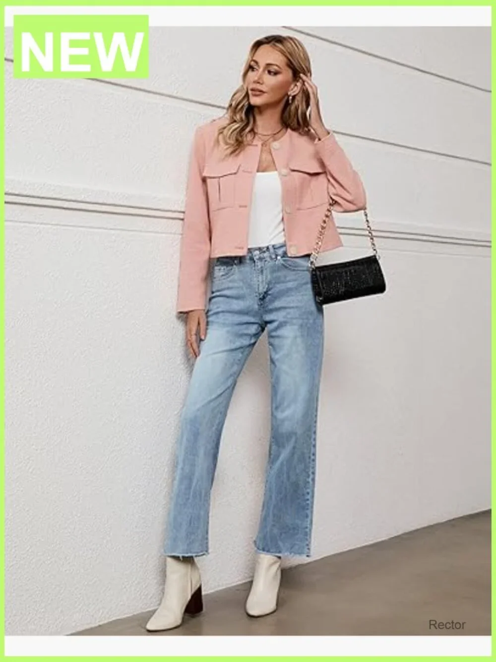 High Waisted Straight Leg Jeans Stretchy Frayed Hem Casual Denim Pants - Picture 4 of 7